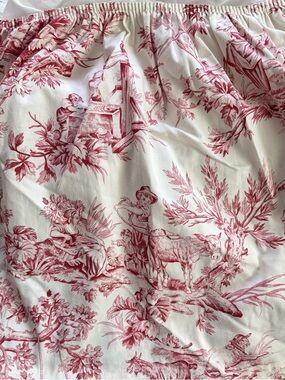 Red Toile Bedskirt Cotton Country Curtains